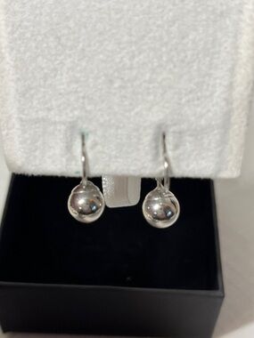 Concepts Silver Ball Drop Earrings, lever-back Surgical Steel. Classic